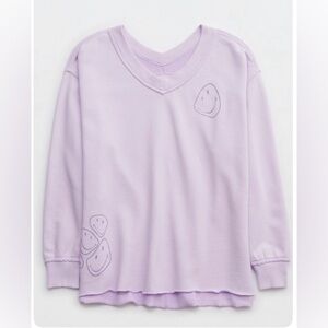 NWOT-AERIE WONDER V-NECK SWEATSHIRT-S